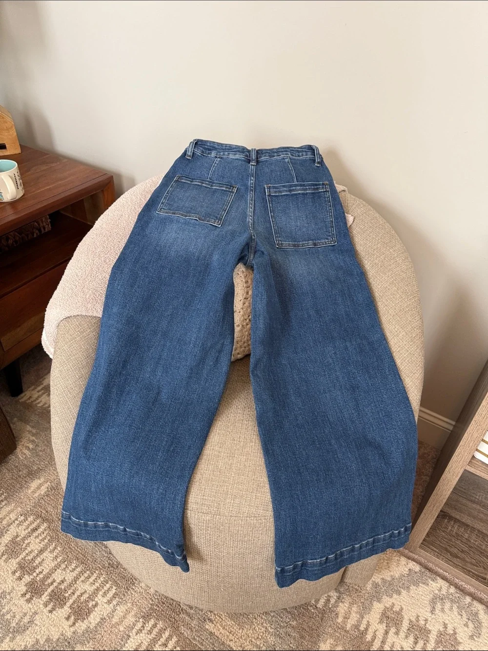 Anniewear Wide Leg Blue Women's Jeans